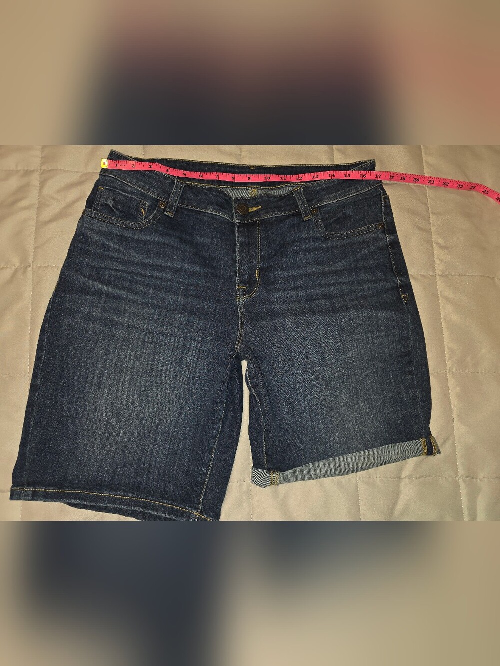 Maurice's Women’s Dark Wash Super-stretch Denim Shorts - Mid-Rise, Sz 14w